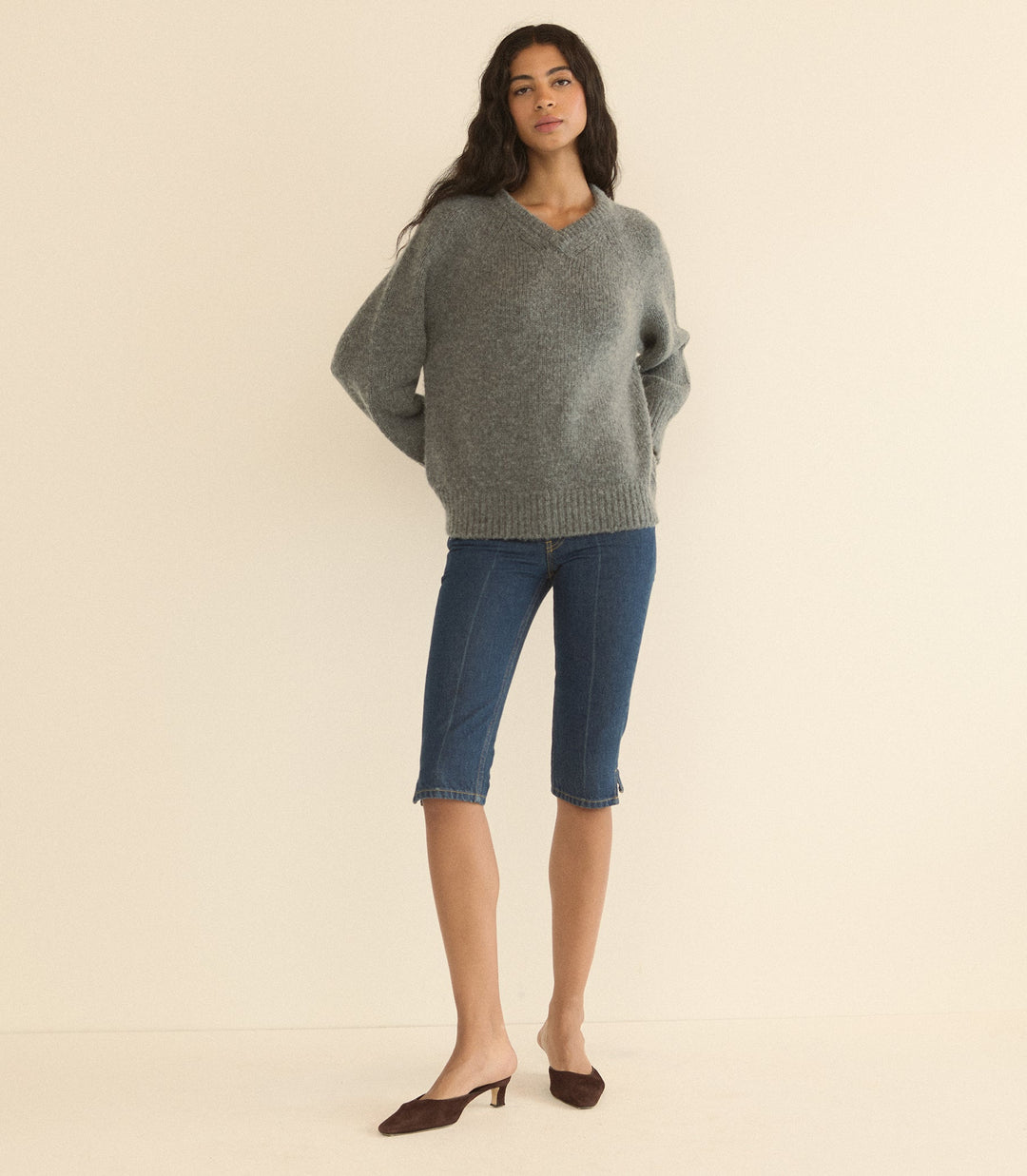 MERIT SWEATER -- CHARCOAL MELANGE