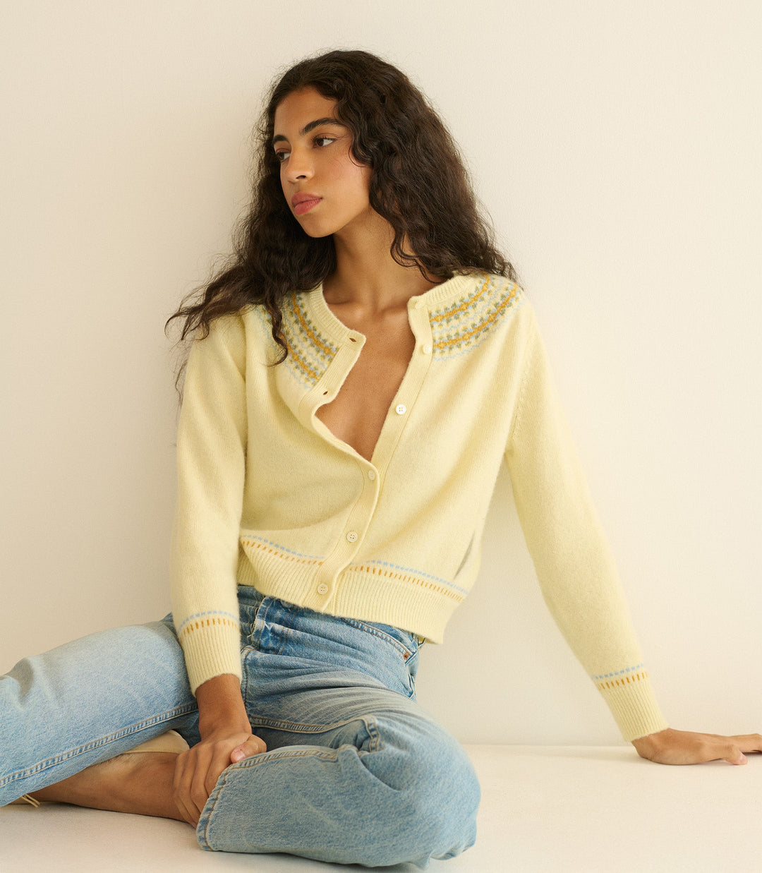 OLYMPE CARDIGAN -- GATEAU ANNECY FAIR ISLE