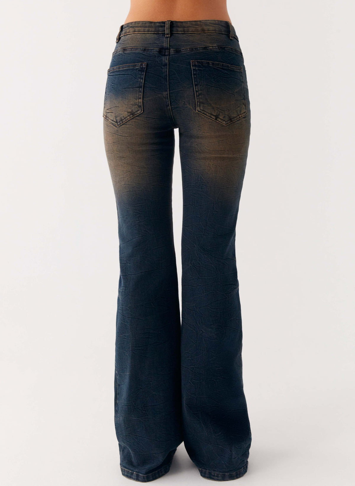 Oregon Flared Denim Jeans - Dirty Black Wash