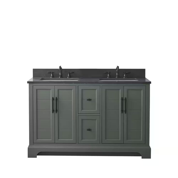 Vanity Art 54-Inch Double-Sink Bathroom Vanity with Engineered Marble Top – VA5054