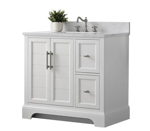 Vanity Art 54-Inch Double-Sink Bathroom Vanity with Engineered Marble Top – VA5054