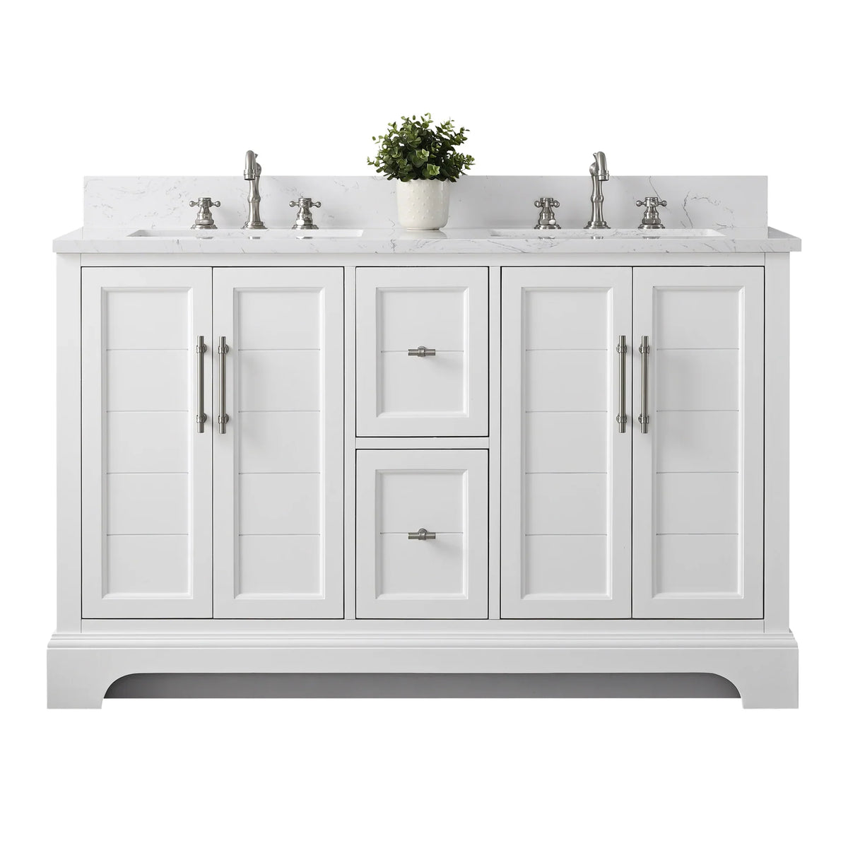 Vanity Art 54-Inch Double-Sink Bathroom Vanity with Engineered Marble Top – VA5054